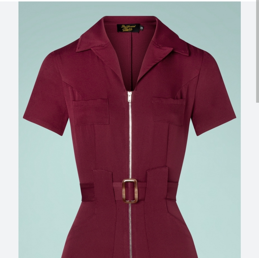 Women's Burgundy Jumpsuit